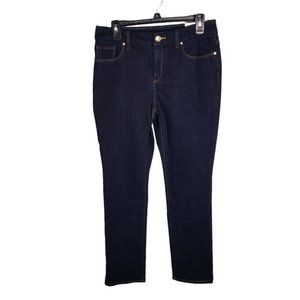 Chico's Jeans Size 0.5 (6) So Slimming Girlfriend Straight Leg Stretch Dark Wash